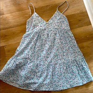 Light blue flower pattern dress